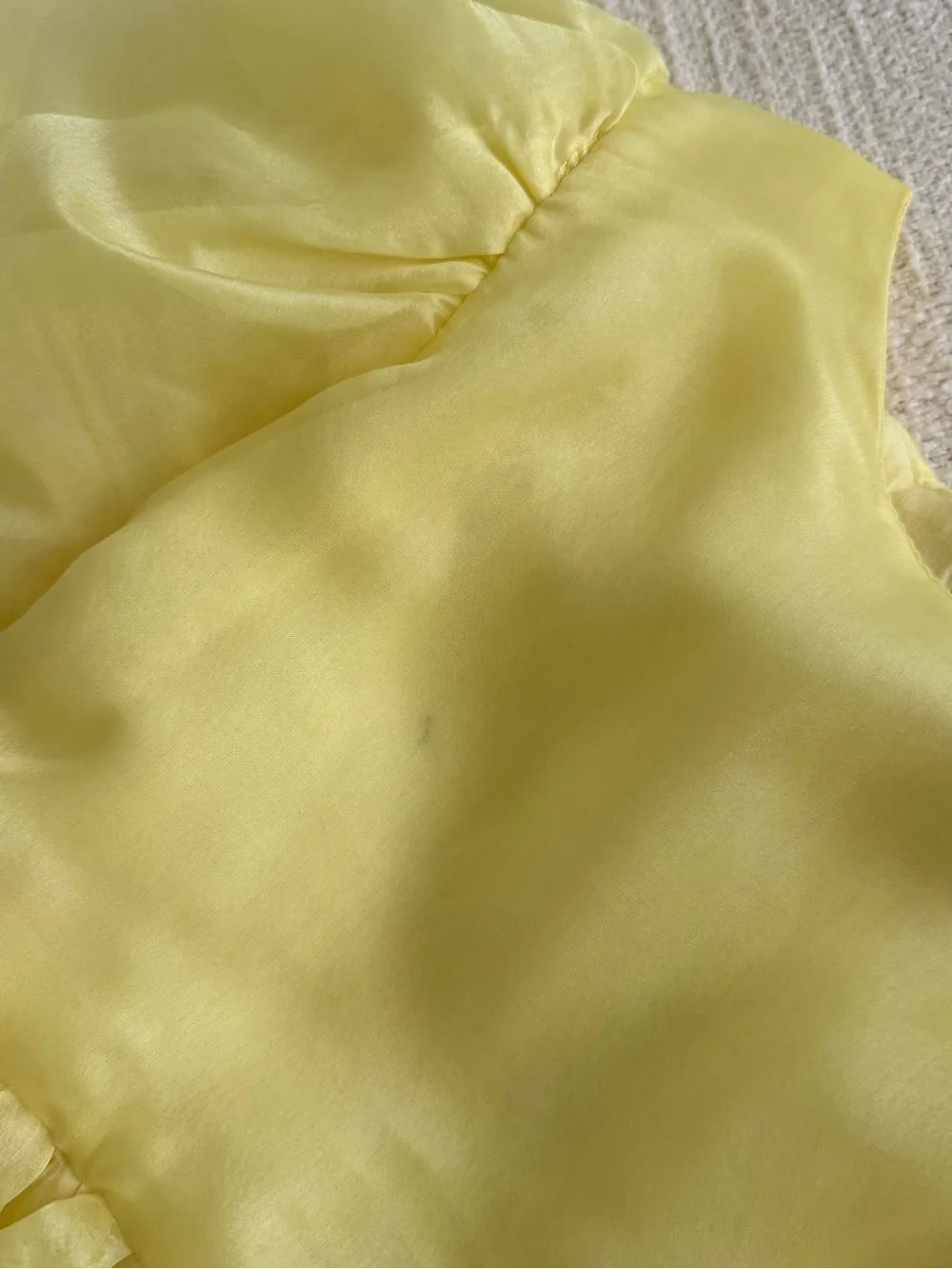 Bardot Girls Yellow Puff Sleeve Formal Dress